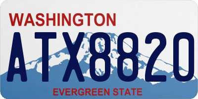 WA license plate ATX8820