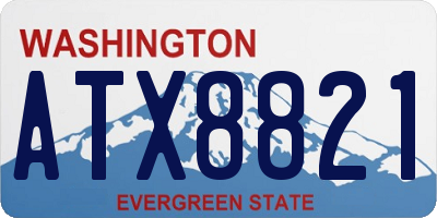 WA license plate ATX8821