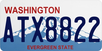 WA license plate ATX8822