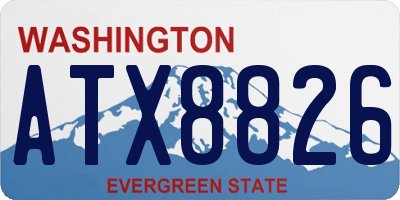 WA license plate ATX8826