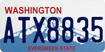WA license plate ATX8835
