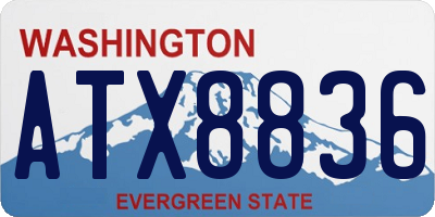 WA license plate ATX8836