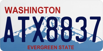 WA license plate ATX8837