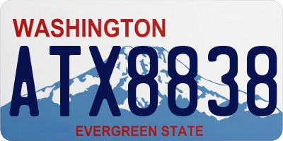 WA license plate ATX8838