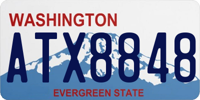 WA license plate ATX8848