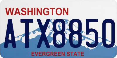WA license plate ATX8850