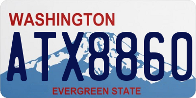 WA license plate ATX8860