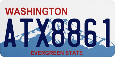 WA license plate ATX8861