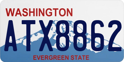 WA license plate ATX8862