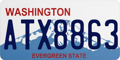 WA license plate ATX8863