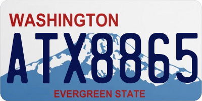 WA license plate ATX8865