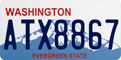 WA license plate ATX8867