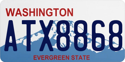 WA license plate ATX8868