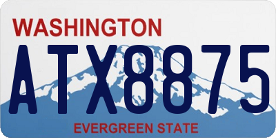 WA license plate ATX8875