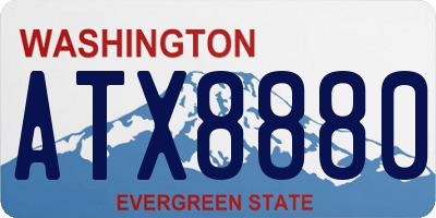 WA license plate ATX8880