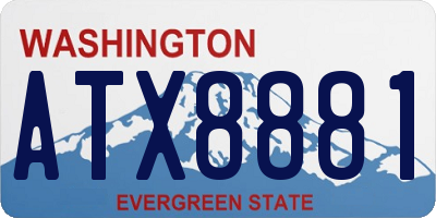 WA license plate ATX8881
