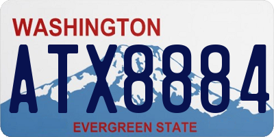 WA license plate ATX8884