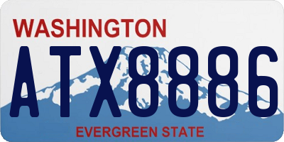 WA license plate ATX8886