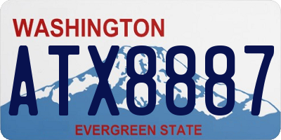 WA license plate ATX8887