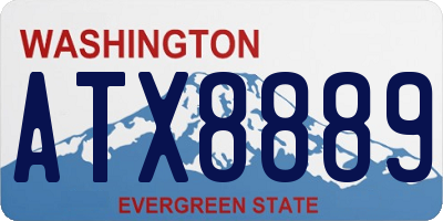 WA license plate ATX8889