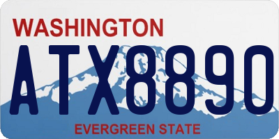 WA license plate ATX8890