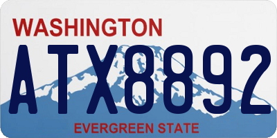 WA license plate ATX8892