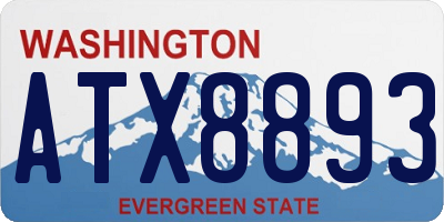 WA license plate ATX8893