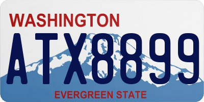 WA license plate ATX8899