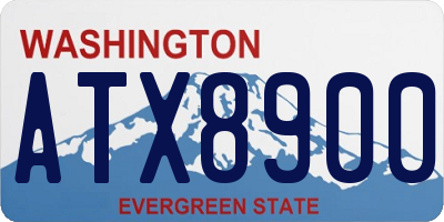 WA license plate ATX8900