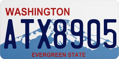 WA license plate ATX8905