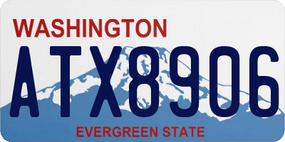 WA license plate ATX8906