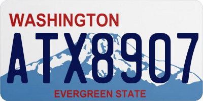 WA license plate ATX8907