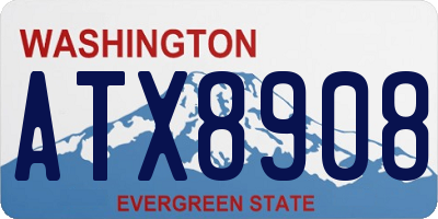 WA license plate ATX8908