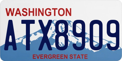 WA license plate ATX8909