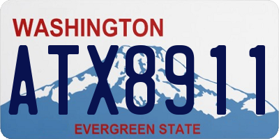 WA license plate ATX8911