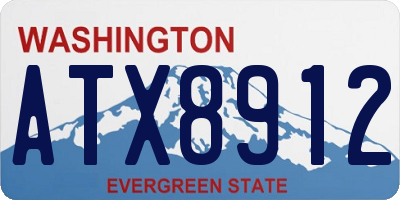 WA license plate ATX8912