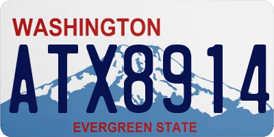 WA license plate ATX8914