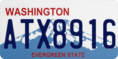WA license plate ATX8916