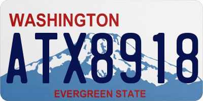 WA license plate ATX8918