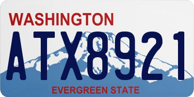 WA license plate ATX8921