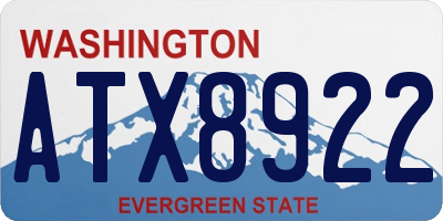 WA license plate ATX8922