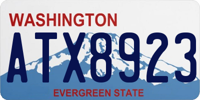 WA license plate ATX8923