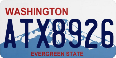 WA license plate ATX8926