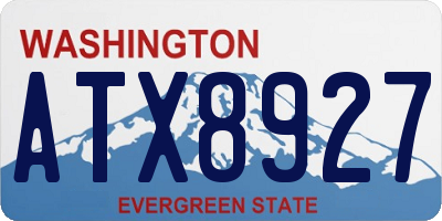 WA license plate ATX8927