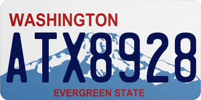 WA license plate ATX8928