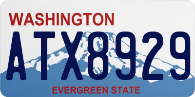 WA license plate ATX8929