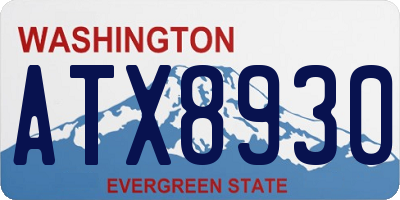 WA license plate ATX8930