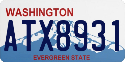 WA license plate ATX8931