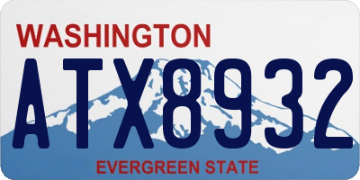 WA license plate ATX8932