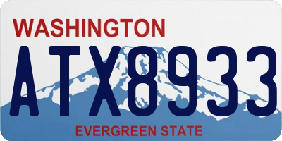 WA license plate ATX8933